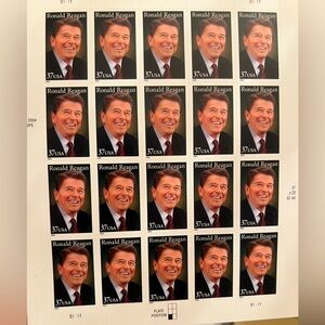 Ronald Reagan Collectable and Useable 37¢ Stamps Sheet